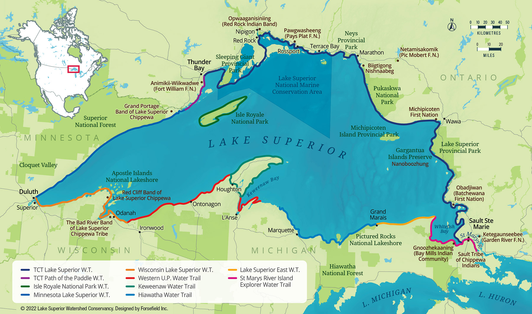 map of the lake superior water trail